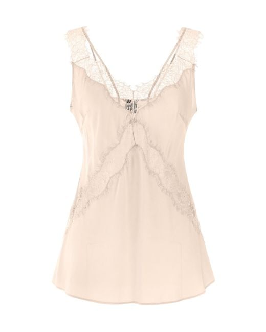 Pinko Natural Lydia Lace Detailed Top