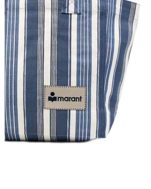 Isabel Marant Blue Small Yenky Striped Tote Bag