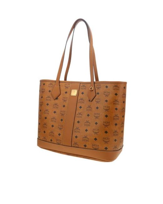 MCM Brown Logo-Pattern Tote Bag