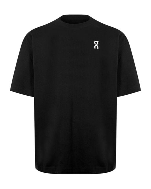 On Shoes Black Logo Crew Neck T-Shirt for men