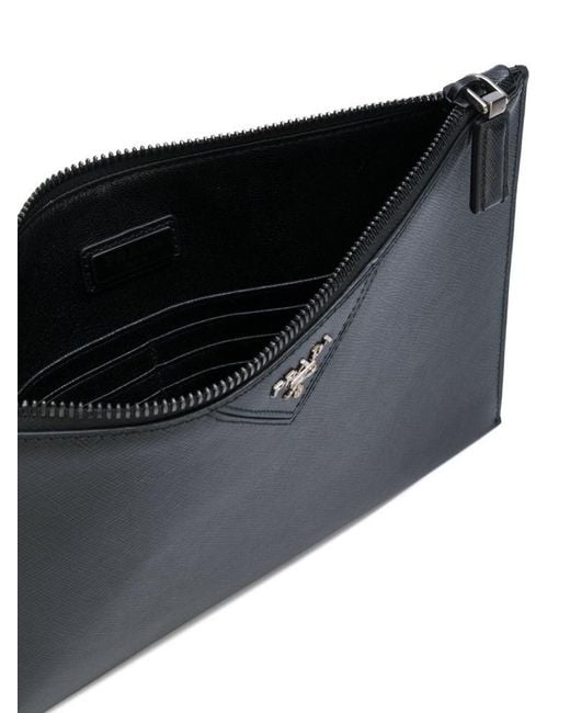 Prada Black Logo Sign Clutch for men