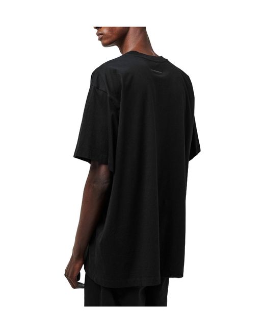 MM6 by Maison Margiela Black Regular Fit Logo T-Shirt for men