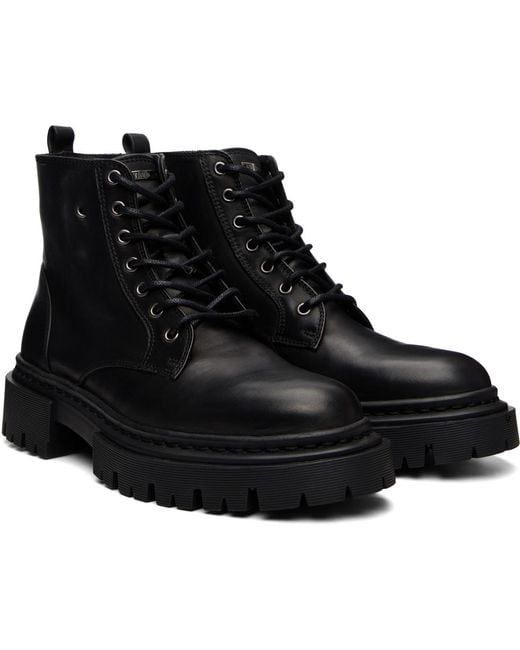 Staud Black Henry Combat Ankle Boots