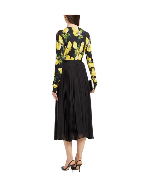 Dolce & Gabbana Yellow Printed Knitted Sweater
