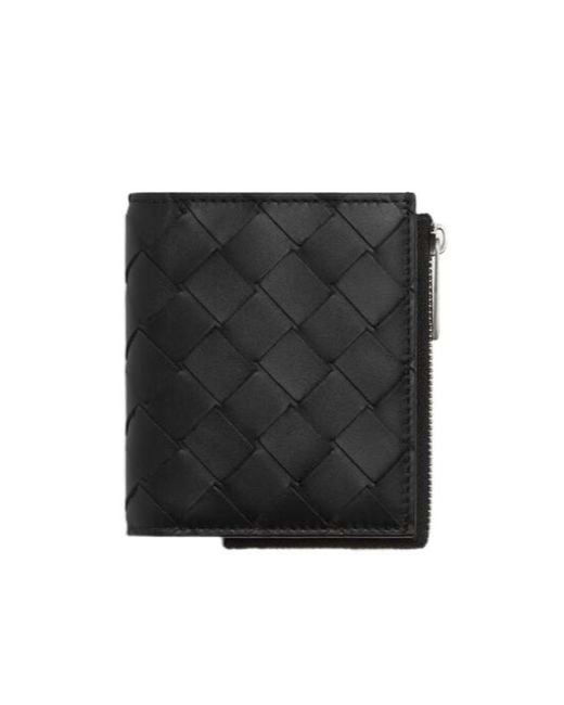 Bottega Veneta Black Zipped Fold-Over Wallet for men