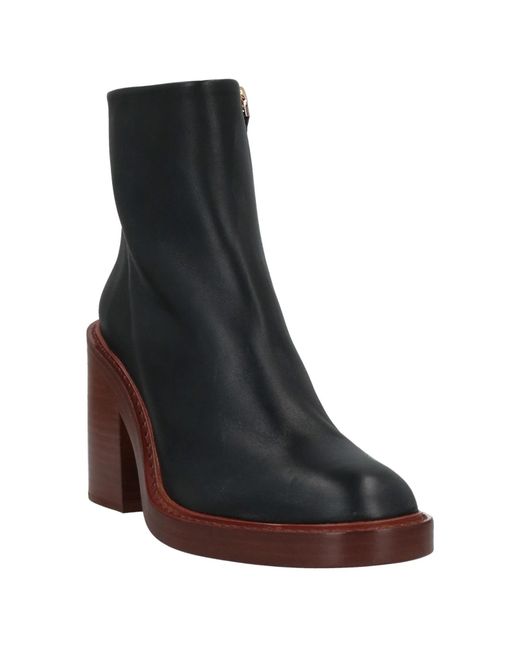 Chloé Brown Minimalist Leather Ankle Boots