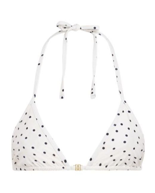 By Malene Birger White Astrida Triangle Polka Dots Bikini Top