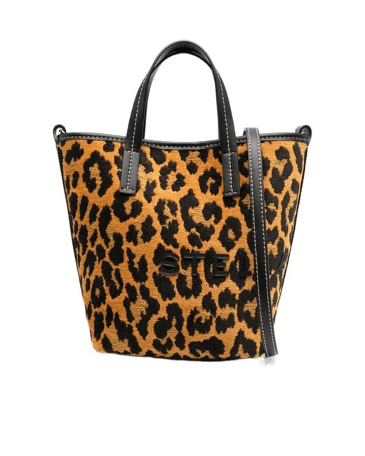 Stella McCartney Metallic Leopard-Jacquard Bucket Bag