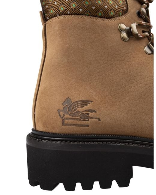 Etro Brown Trekking Ankle Boots for men