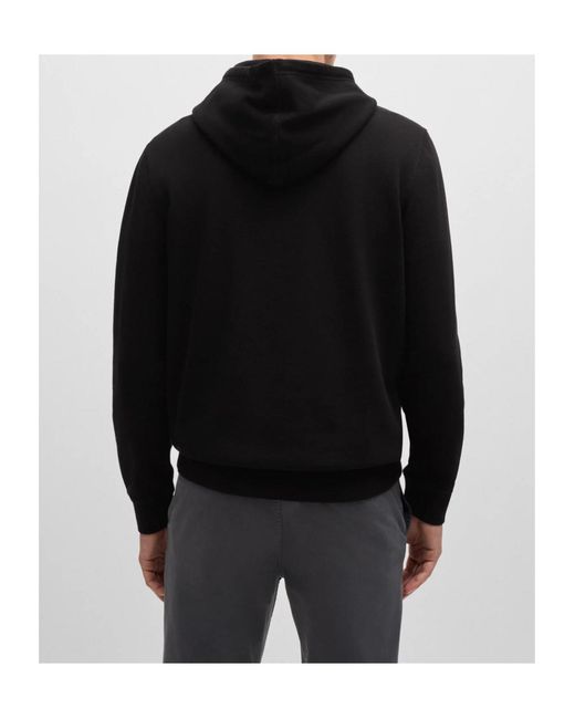 Boss Black Boss Logo Patch Drawstring Hoodie for men