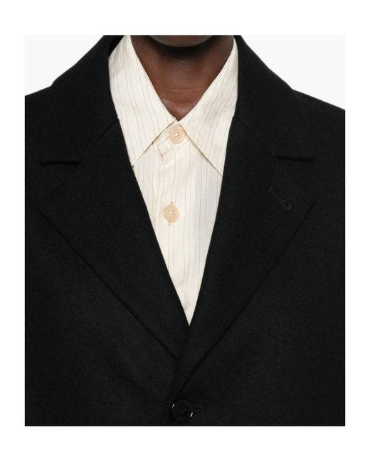 Barena Black Single-Breasted Notched-Lapels Coat