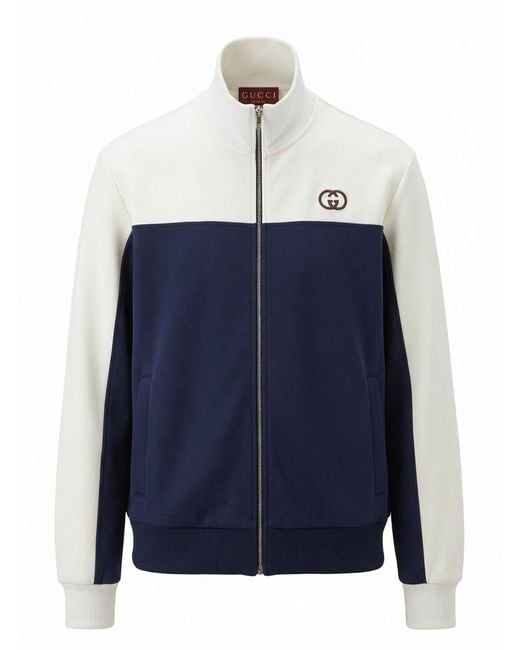 Gucci Blue Technical Jersey Zip Jacket, Ready-To-Wear for men