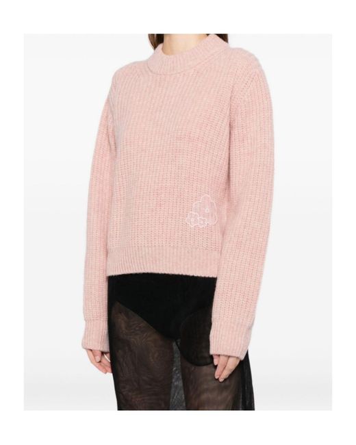 CECILIE BAHNSEN Pink Floral Knit Pullover