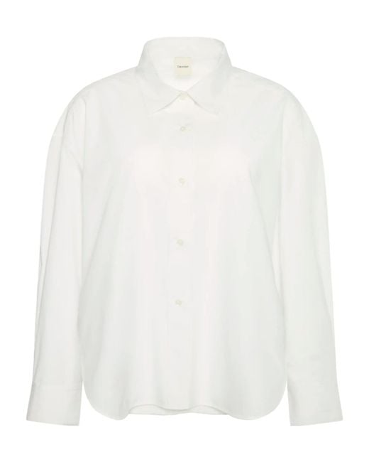Calvin Klein White Cropped Oversized Shirt