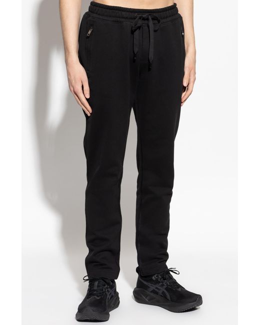 Dolce & Gabbana Black Elastic Waist Sweatpants for men