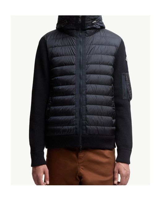 Moncler Blue Padded Front Zip Jacket for men