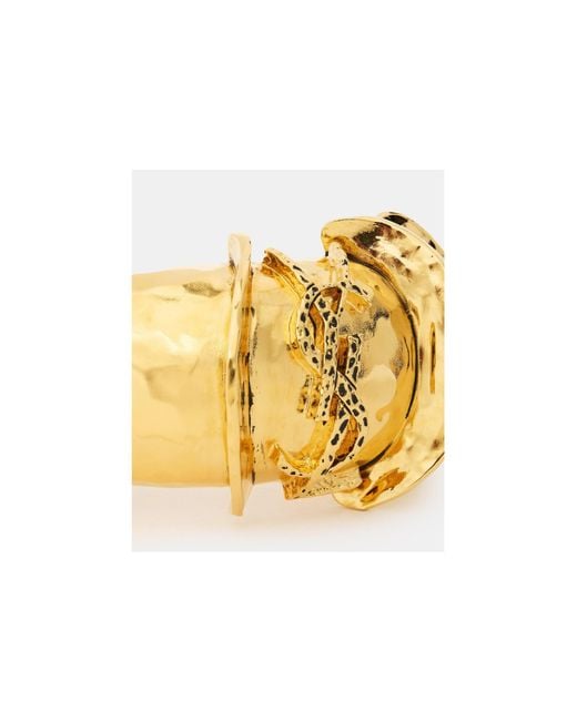 Saint Laurent Yellow Monogram Cuff Bracelet