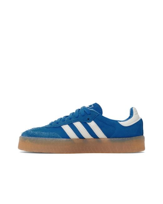Adidas Originals Blue Samba Platform Low-Top Sneakers