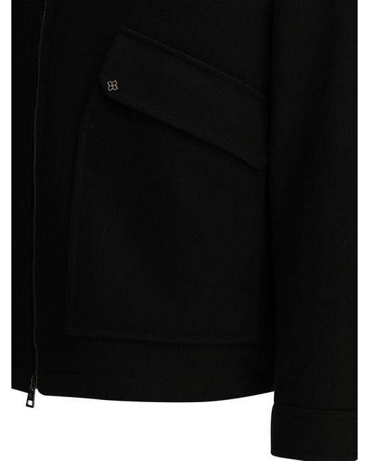 Tagliatore Black 'Adams' Short Coat for men