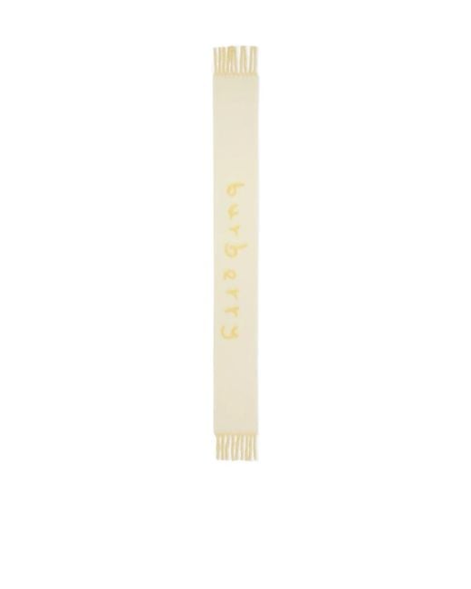 Burberry Metallic Logo-Intarsia Reversible Fringed Scarf for men