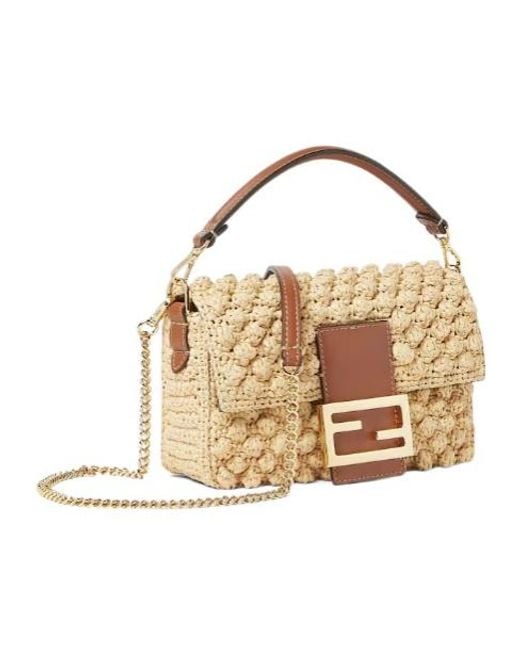 Fendi Metallic Baguette Mini Tote Bag