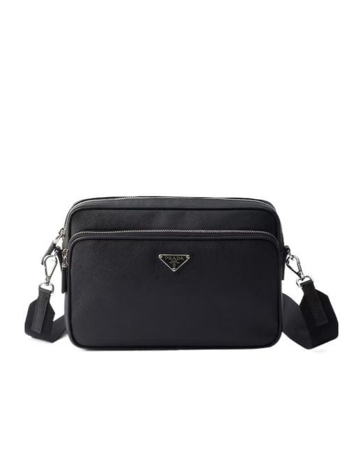 Prada Black Saffiano Leather Shoulder Bag for men