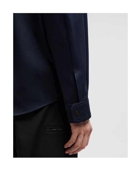 Moncler Blue Collared Long-Sleeve Shirt for men