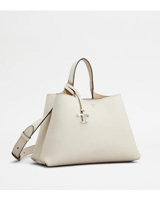 Tod's Natural Logo Printed Small Tote Bag