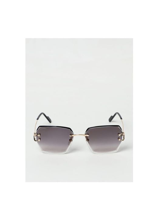 Cartier Metallic Square Frame Sunglasses