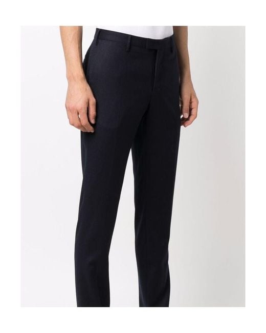 PT01 Blue Slim-Cut Tailored Trousers for men