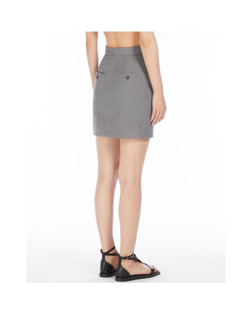 Max Mara Gray Abate1234 Wrinkled Effect Mini Skirt