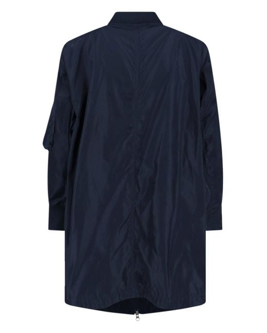 Aspesi Blue Long Sleeved Zip-Up Coat