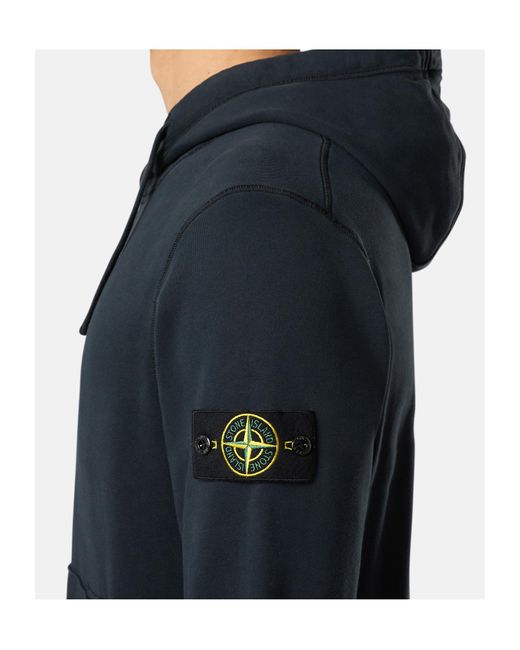 Stone Island Blue Regular-Fit Hooded Sweatshirt With Pouch Pocket for men