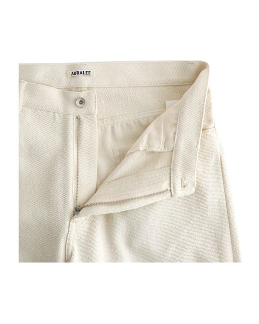 Auralee White Wide-Leg Jeans for men