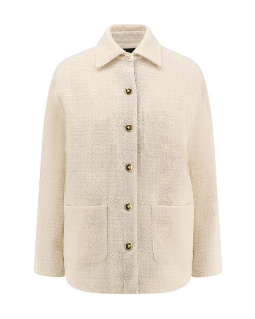Pinko Natural Textured Buttoned Jacket