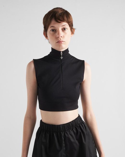 Prada Black Sleeveless Zipper Vest