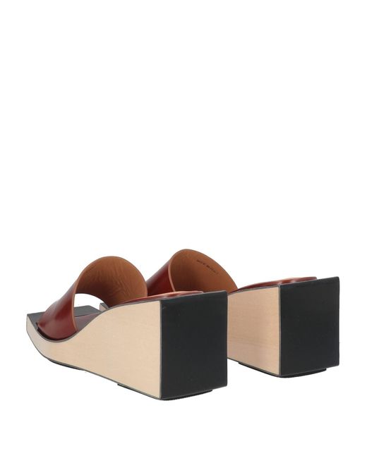Maison Margiela Brown Leather Slide Sandals