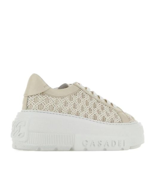 Casadei Gray Nexus Mesh Platform Sneakers
