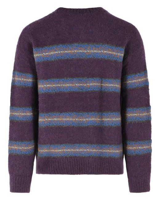 Dries Van Noten Blue Long-Sleeved Sweater for men