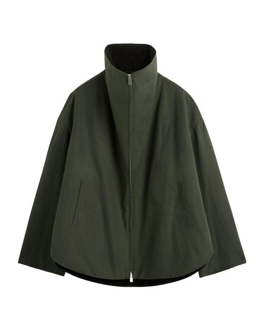 Totême Green Totême Long Sleeved Corduroy-Collar Jacket