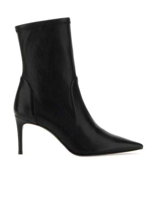Stuart Weitzman Black High-Heeled Ankle Boots