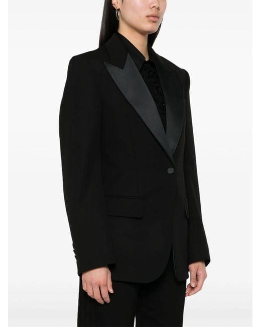 Stella McCartney Black Single-Breasted Curved Hem Blazer