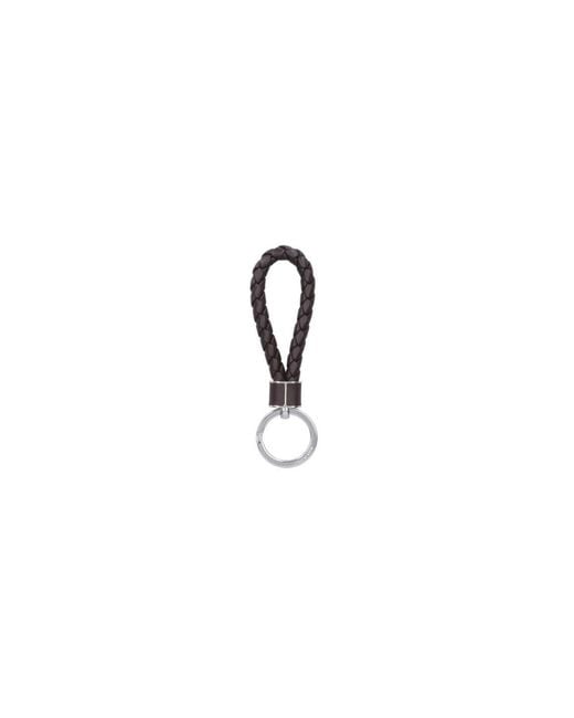 Bottega Veneta White Intreccio Key Ring for men