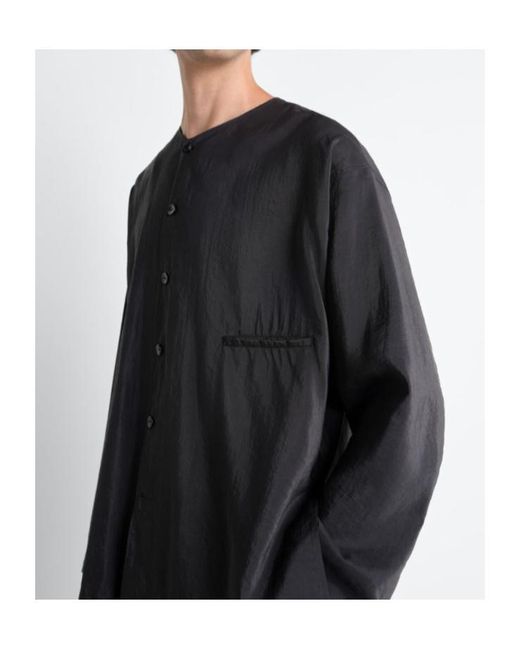 Lemaire Black Button-Up Long-Sleeved Shirt for men