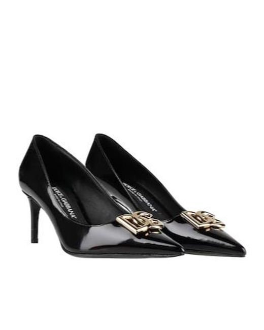 Dolce & Gabbana Black Pointedtoe Patentleather Highheels