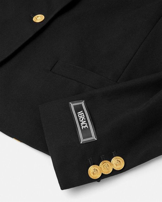 Versace Black Button Cotton Jacket