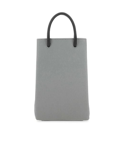 Balenciaga Gray Logo Printed Phone Holder