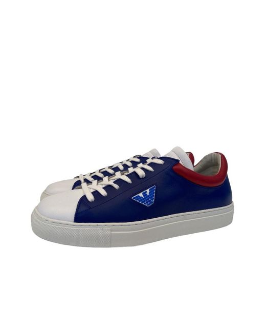 Emporio Armani Blue Logo Casual Sneakers for men
