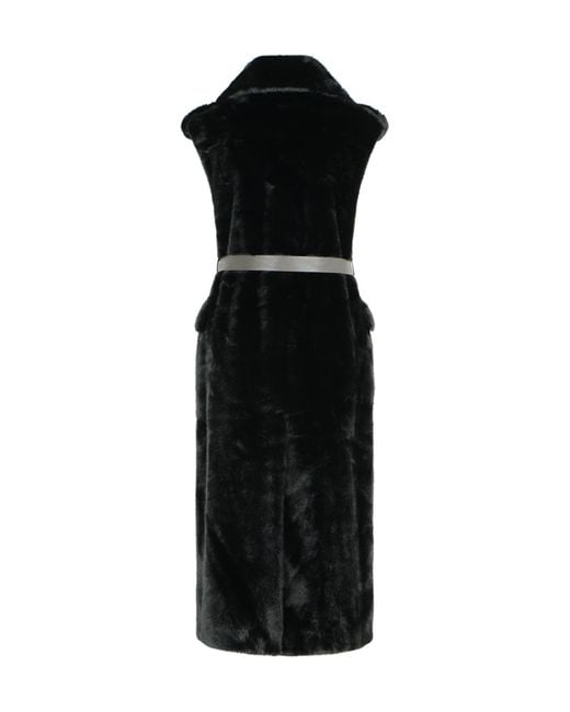 P.A.R.O.S.H. Black P.A.R.O..H. Sleeveless Double-Breasted Long Coat