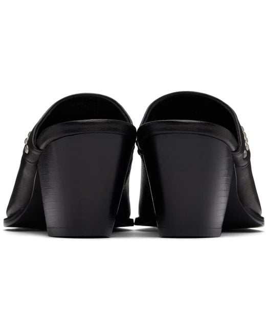 OPEN YY Black Studded Mules